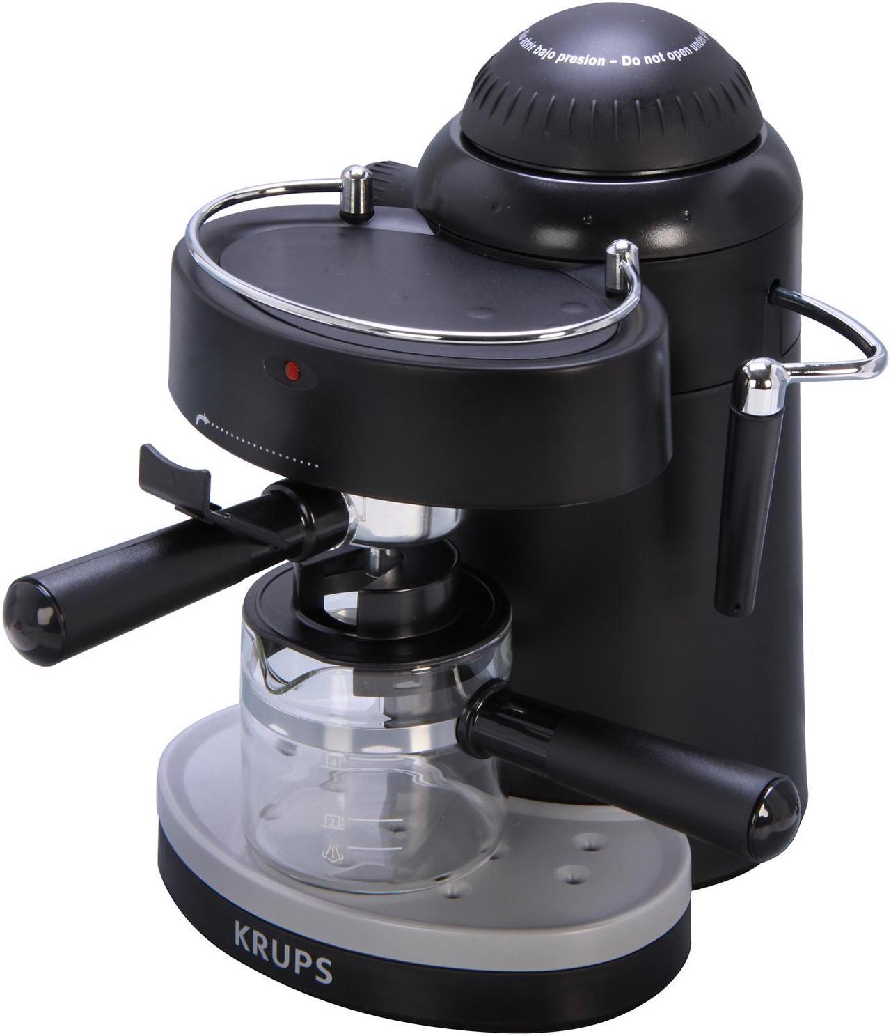 Krups XP100050 Steam Espresso Machine with Frothing Nozzle for Cappuccino, Black