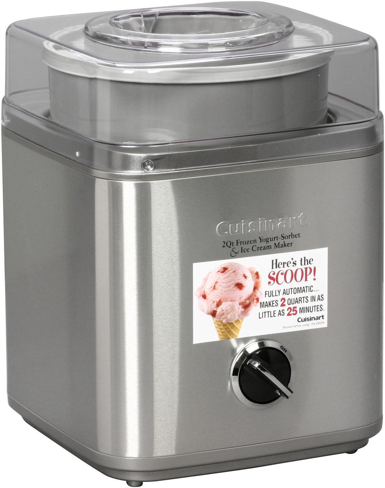 Alt view image 3 of 6 - Cuisinart ICE-30BC Pure Indulgence 2-Quart Automatic Frozen Yogurt, Sorbet, and Ice Cream Maker