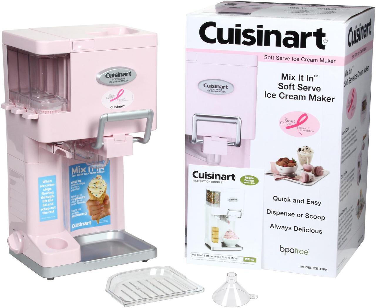 Alt view image 9 of 9 - Cuisinart ICE-45PK Mix It In Soft Serve Ice Cream Maker (Pink)