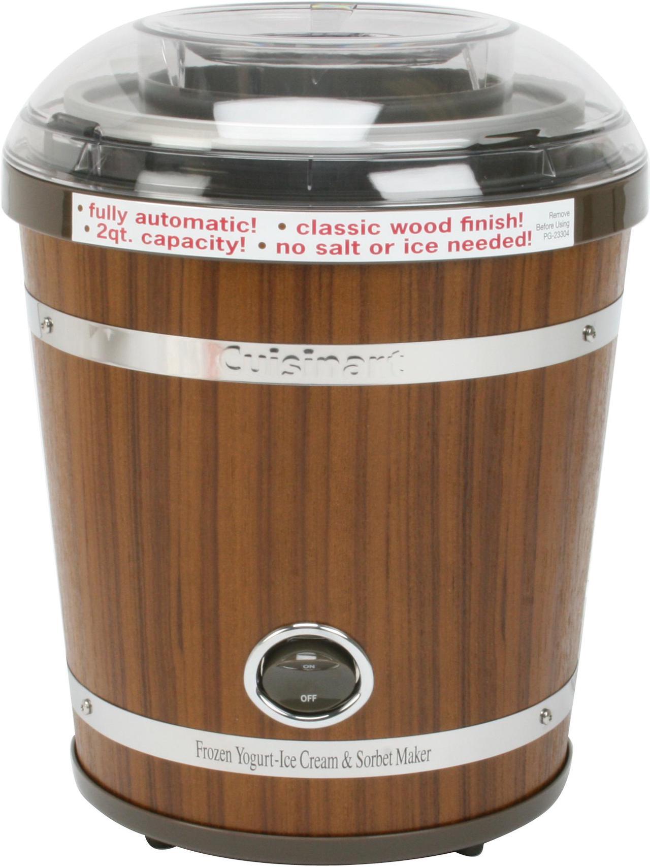 Alt view image 5 of 10 - Cuisinart ICE-35 Wooden Bucket Yogurt/Ice Cream Maker