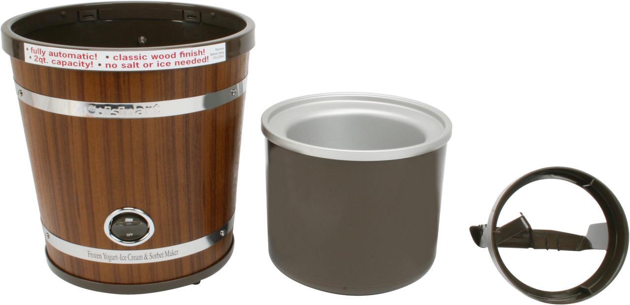 Alt view image 8 of 10 - Cuisinart ICE-35 Wooden Bucket Yogurt/Ice Cream Maker
