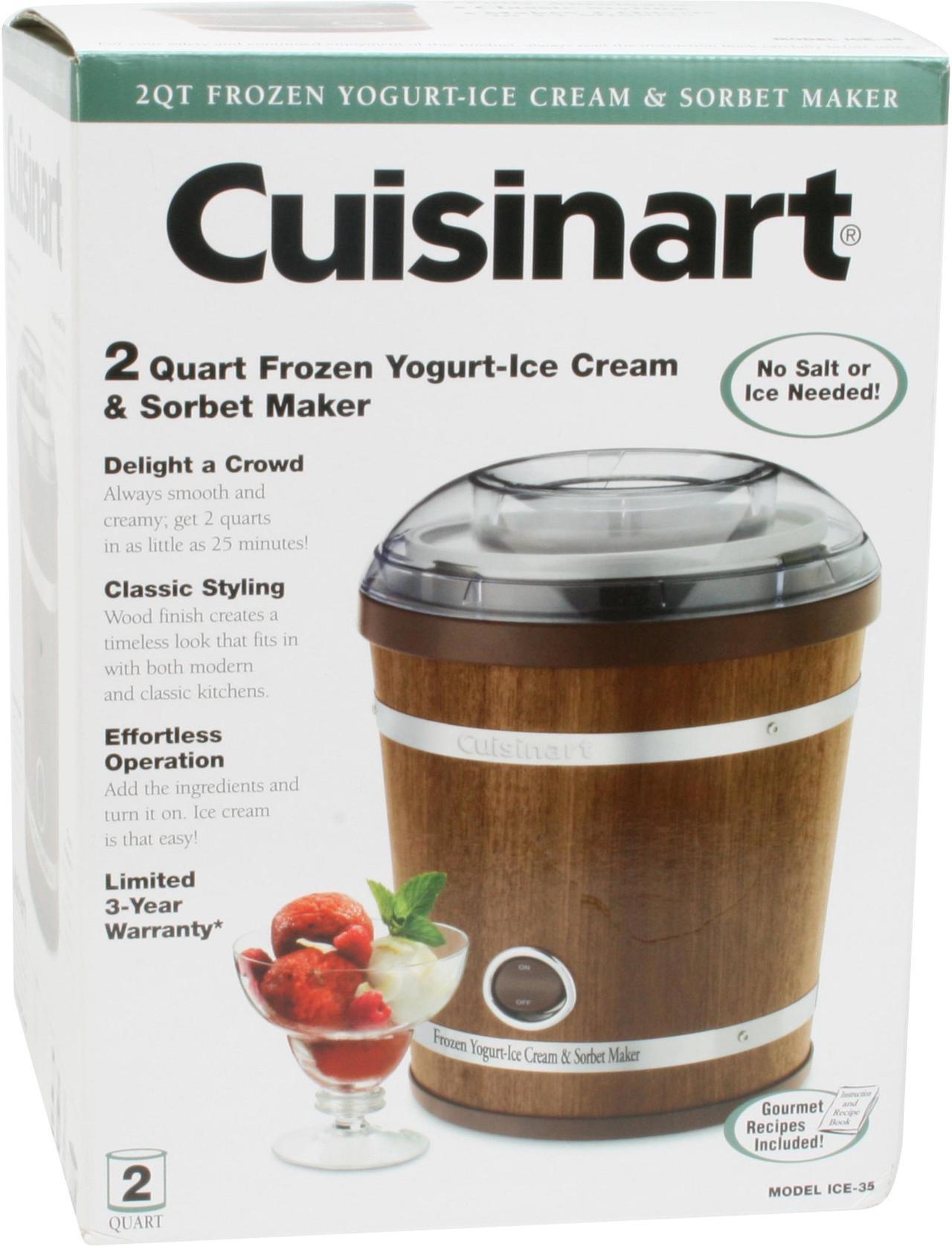 Alt view image 10 of 10 - Cuisinart ICE-35 Wooden Bucket Yogurt/Ice Cream Maker