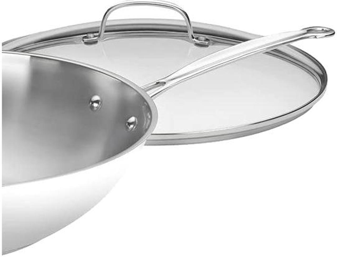 Alt view image 3 of 3 - Cuisinart 726-38H Chef's Classic Stainless 14-Inch Stir-Fry Pan with Helper Handle and Glass Cover