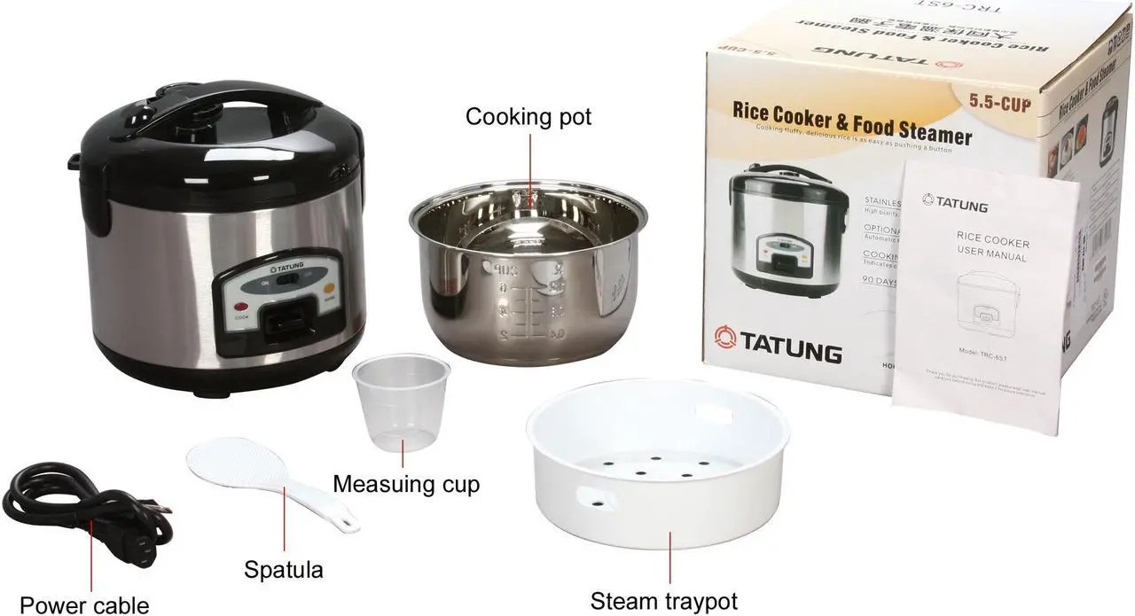 Alt view image 8 of 8 - TATUNG TRC-6ST Stainless Steel Direct Heat Rice Cooker