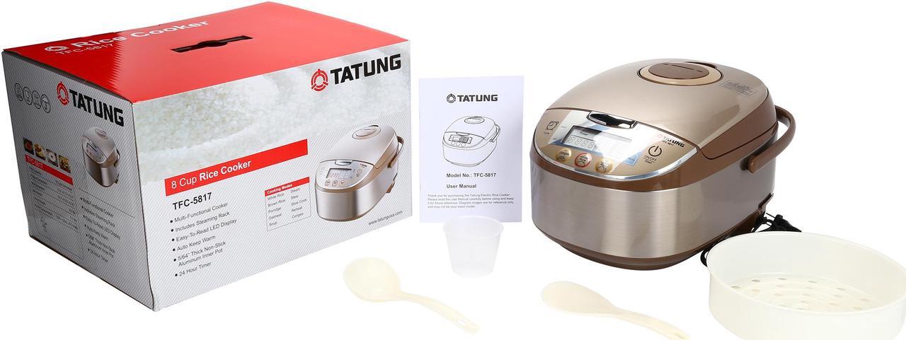 Alt view image 8 of 7 - Tatung Micom Fuzzy Logic Multi-Cooker and Rice Cooker, Champagne, 16 Cups Cooked / 8 Cups Uncooked, TFC-5817