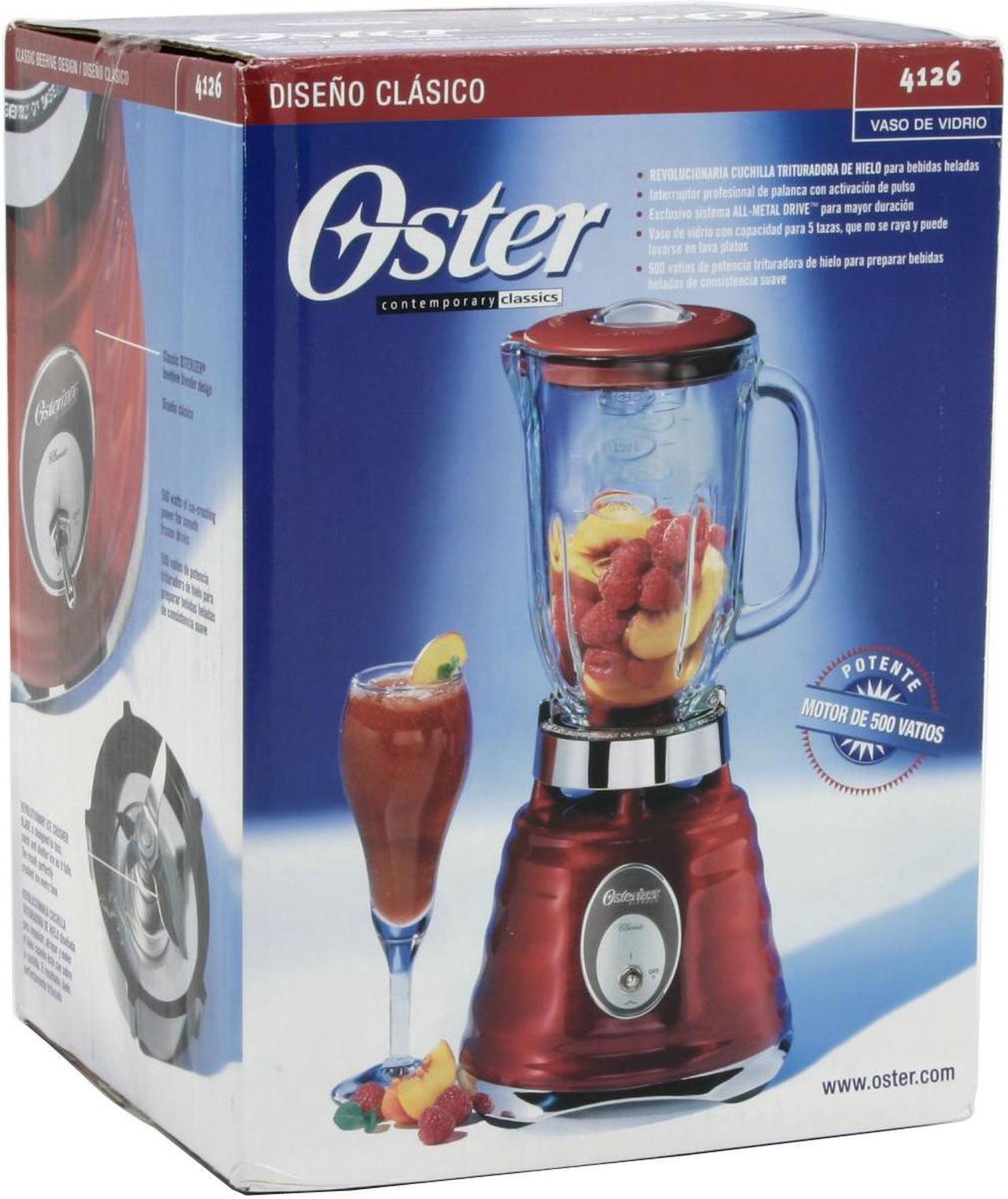 Alt view image 6 of 6 - Oster 4126 Red 5 cup Jar Size Contemporary Classic Beehive Blender 2 speeds