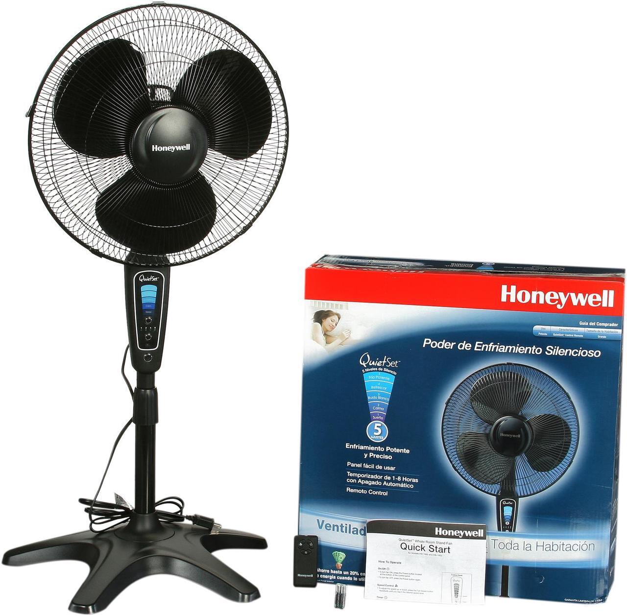 Alt view image 8 of 8 - Honeywell HS-1655 Quietset 16" Stand Floor Fan 5 Speed Adjustable Height
