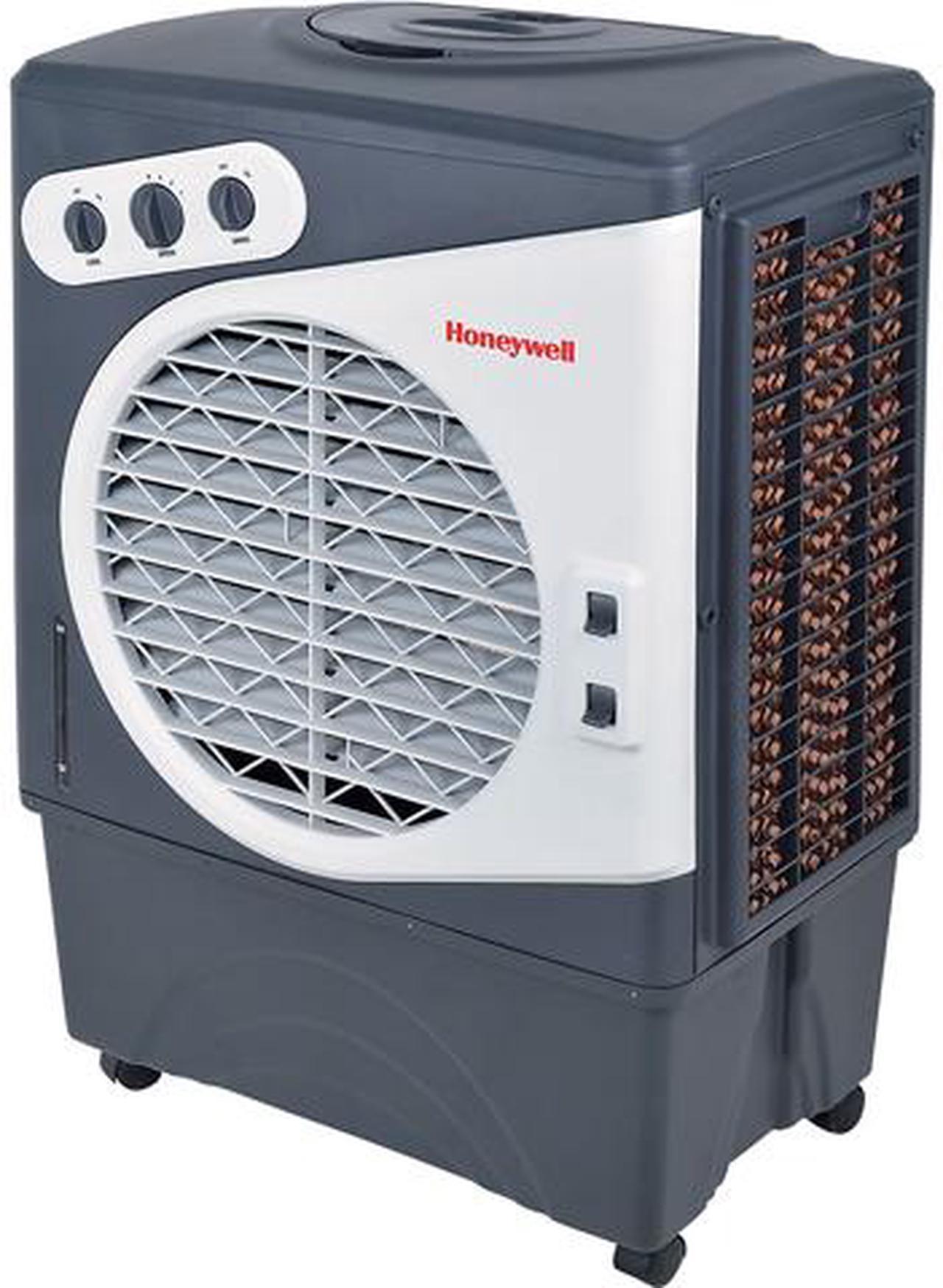 Honeywell CO60PM 1540 CFM Indoor/Outdoor Evaporative Air Cooler (Swamp Cooler) with Mechanical Controls in Gray/White