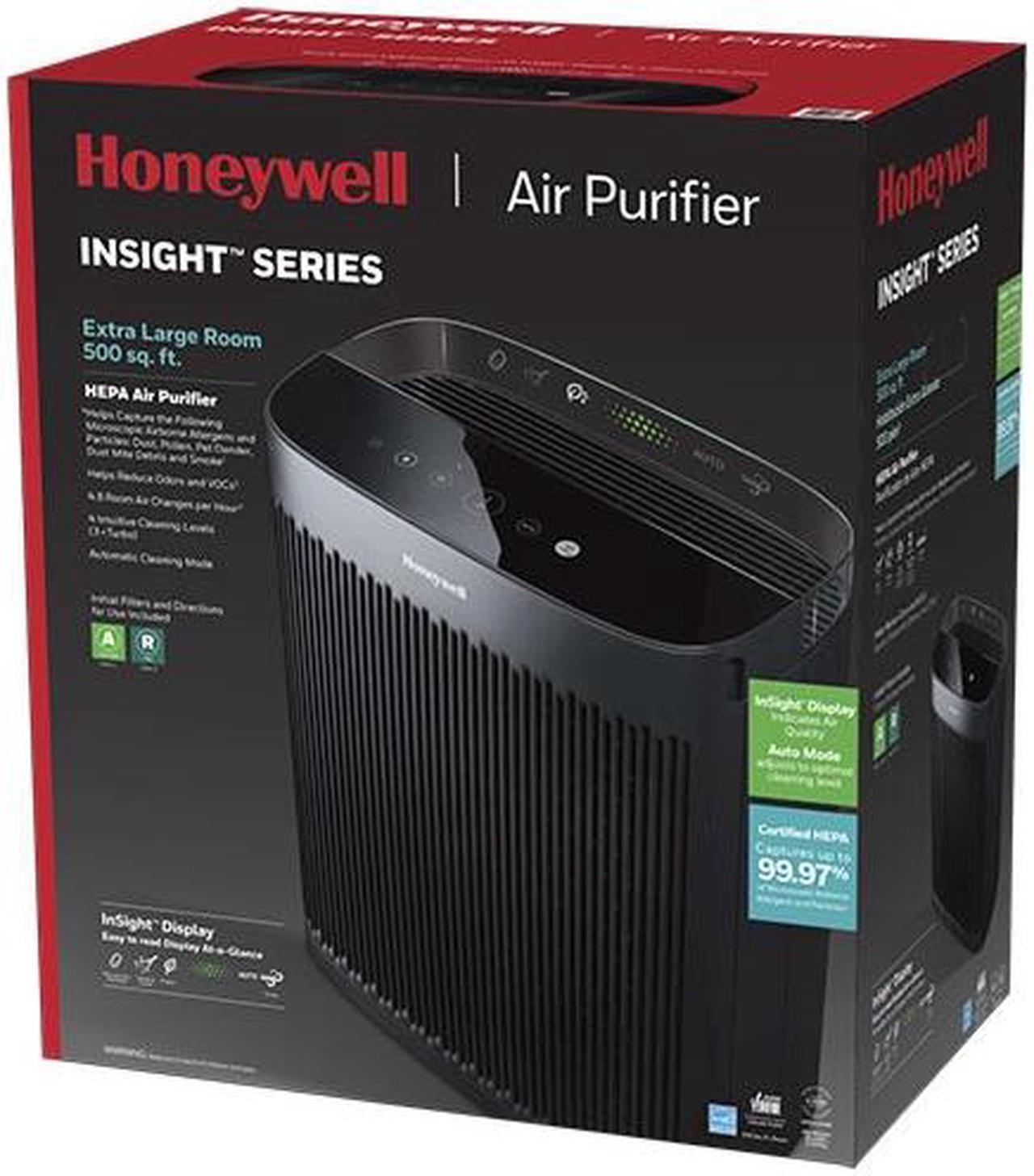 Alt view image 3 of 3 - Honeywell InSight HEPA Air Purifier - Black, HPA5300B True HEPA, Activated Carbon - 500 Sq. ft. - Black