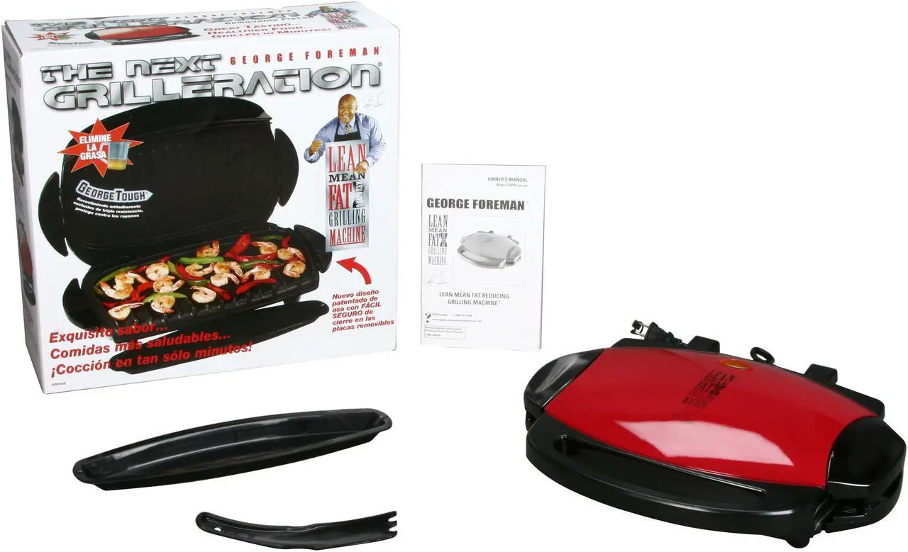 Alt view image 5 of 5 - George Foreman GRP46R New Snap Value Grill w/ Nonstick Removable Plates - Red