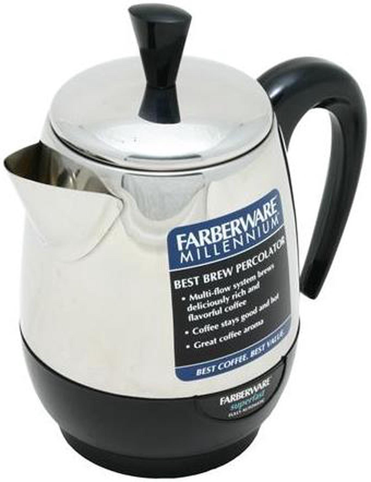 Alt view image 2 of 6 - FARBERWARE FCP240 Stainless Steel 2-4 Cup Percolator
