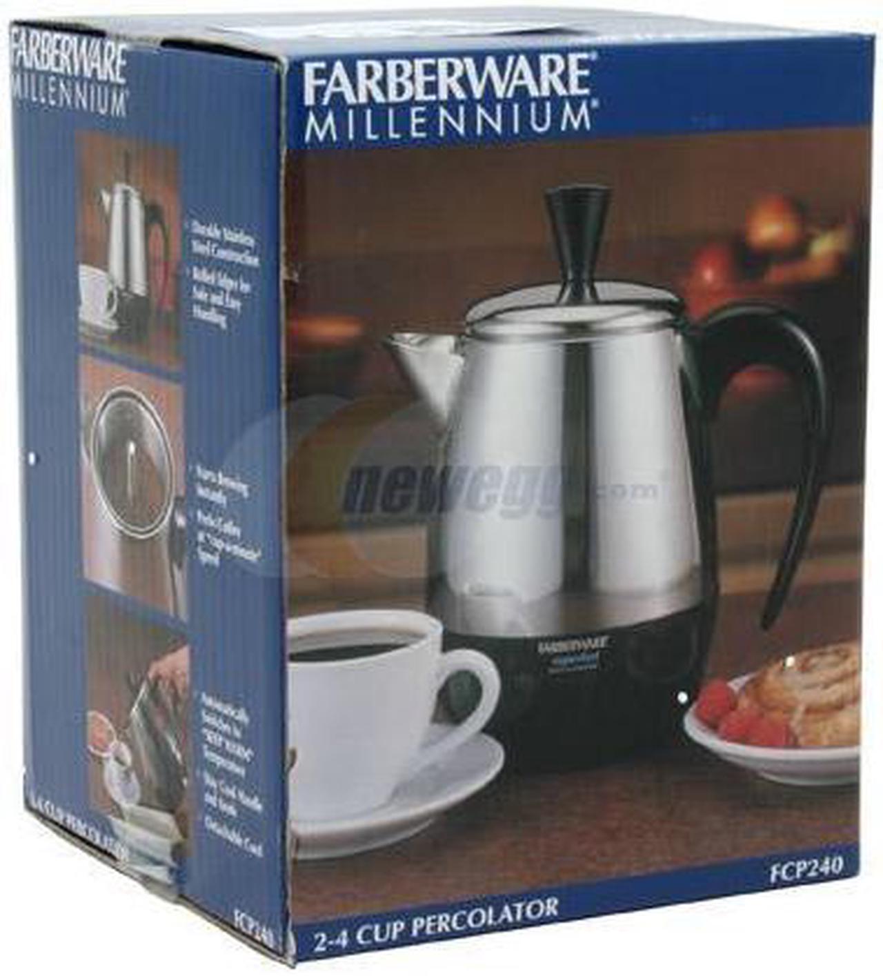 Alt view image 6 of 6 - FARBERWARE FCP240 Stainless Steel 2-4 Cup Percolator