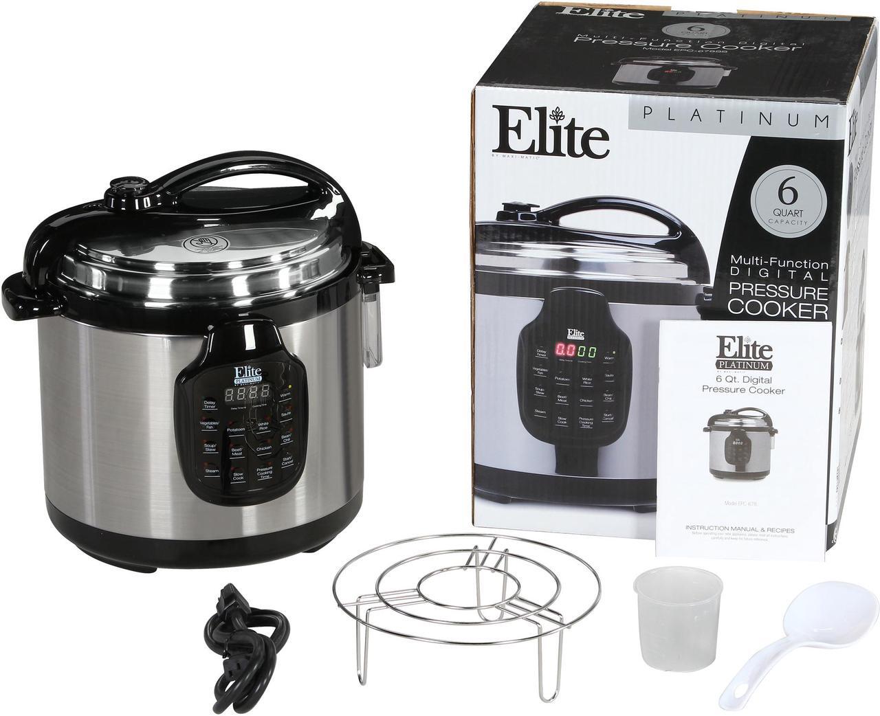 Alt view image 13 of 13 - Maxi-Matic Elite EPC-678SS Platinum 6 Qt. 11-Function Digital Pressure Cooker with Stainless Steel Pot