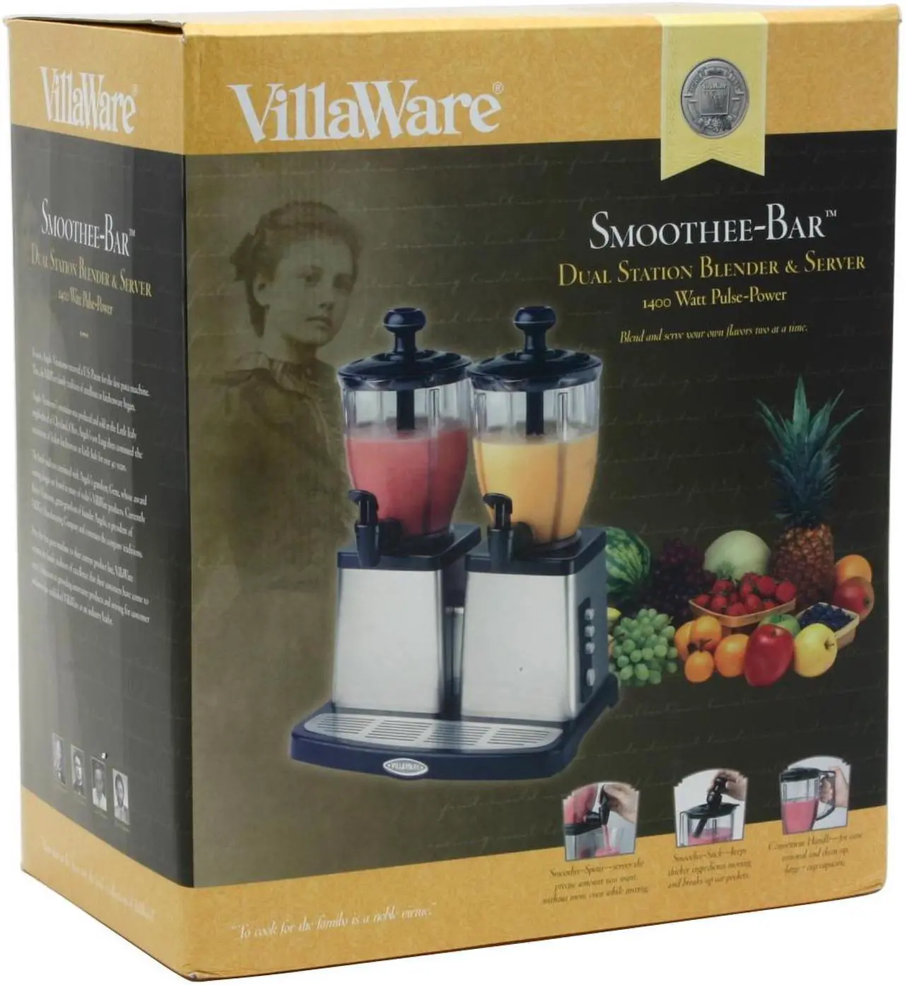 Alt view image 5 of 5 - VillaWare V5787 2 x 56 oz. Jar Size Double Smoothee-Bar Blender & Server