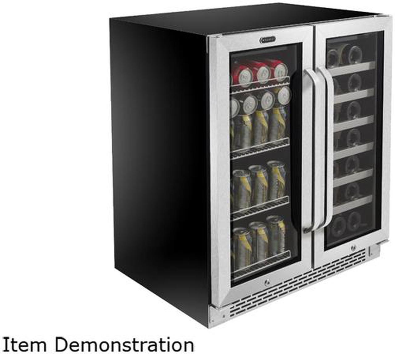 Alt view image 6 of 7 - Whynter BWB-3388FDS 33 standard 750ml wine bottles
88 standard 12oz cans 30" Built-In French Door Dual Zone 33 Bottle Wine Refrigerator 88 Can Beverage Center