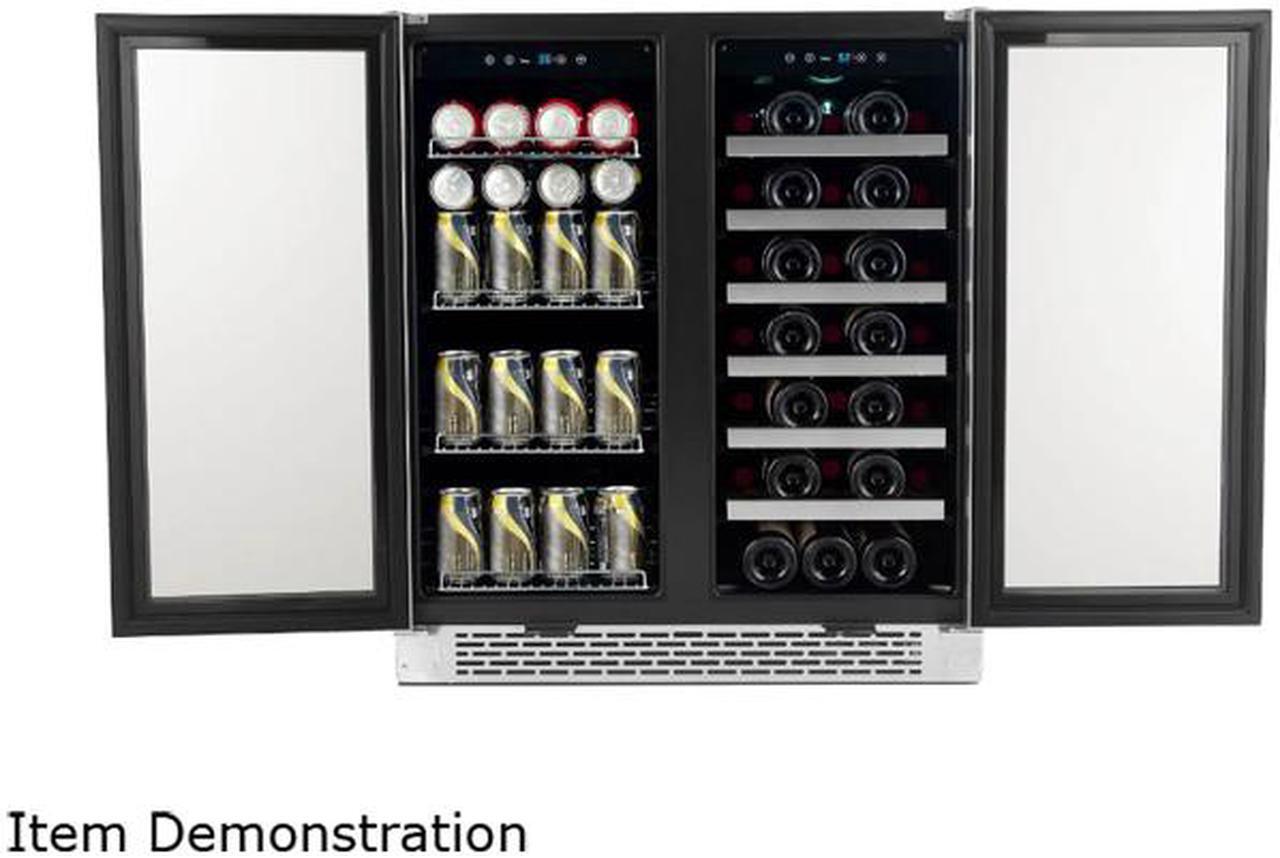 Alt view image 4 of 7 - Whynter BWB-3388FDS 33 standard 750ml wine bottles
88 standard 12oz cans 30" Built-In French Door Dual Zone 33 Bottle Wine Refrigerator 88 Can Beverage Center