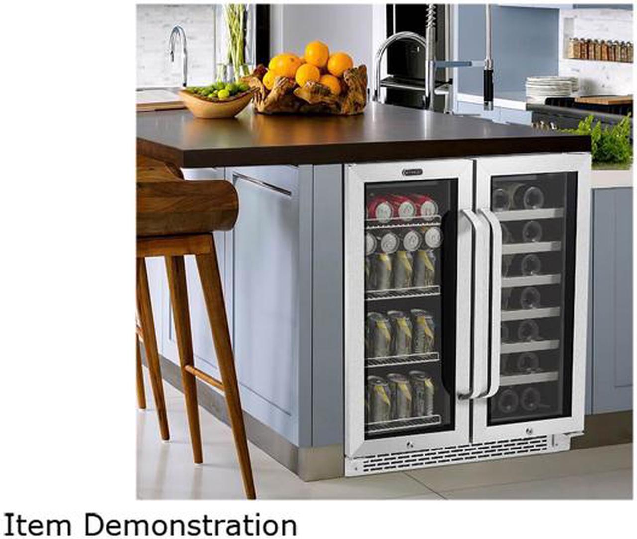 Alt view image 7 of 7 - Whynter BWB-3388FDS 33 standard 750ml wine bottles
88 standard 12oz cans 30" Built-In French Door Dual Zone 33 Bottle Wine Refrigerator 88 Can Beverage Center