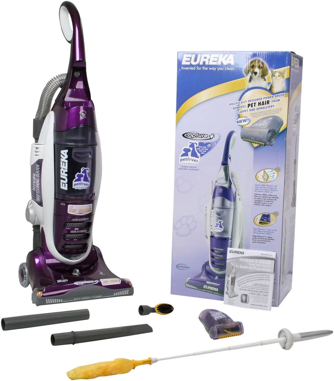 Alt view image 8 of 8 - EUREKA 8853AVZ Capture+ Pet Lover Upright Vacuum Purple