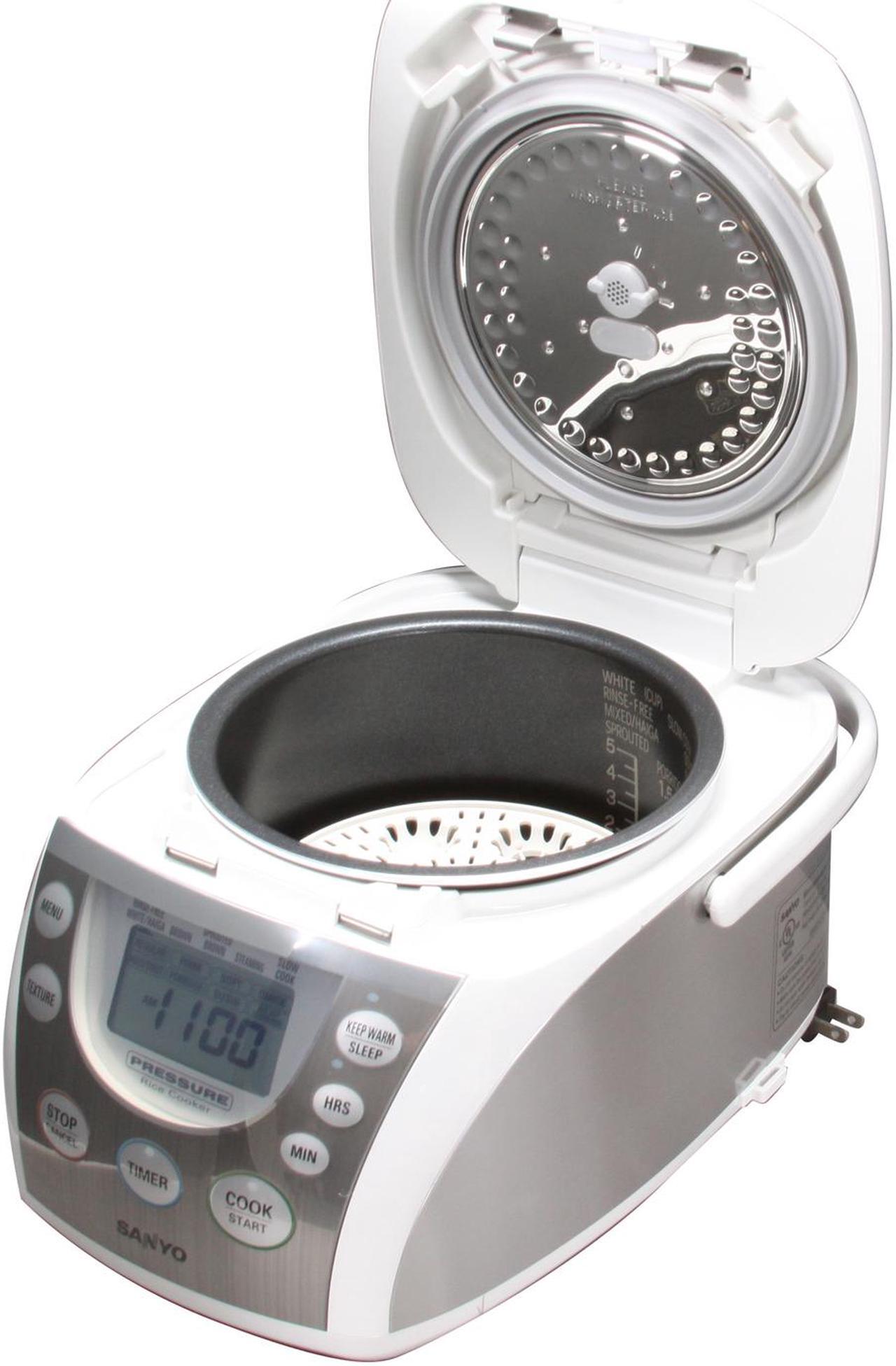 Alt view image 5 of 6 - SANYO ECJ-PX50S Stainless Steel 5-Cup Pressure Rice Cooker & Steamer