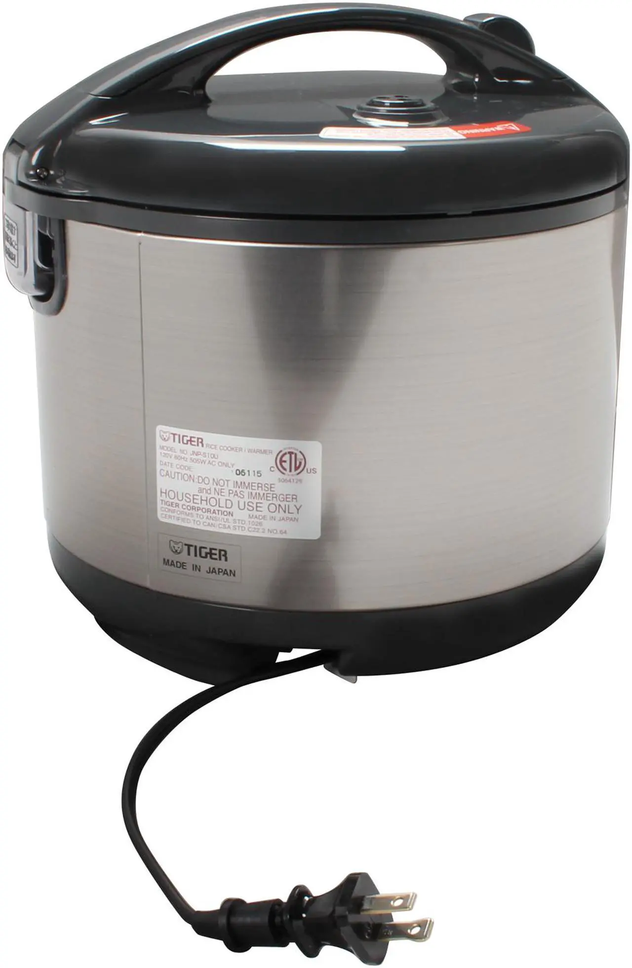 Alt view image 4 of 6 - Tiger JNP-S10U 5.5-Cup (Uncooked),11 Cups(Cooked) Rice Cooker and Warmer, Stainless Steel Gray