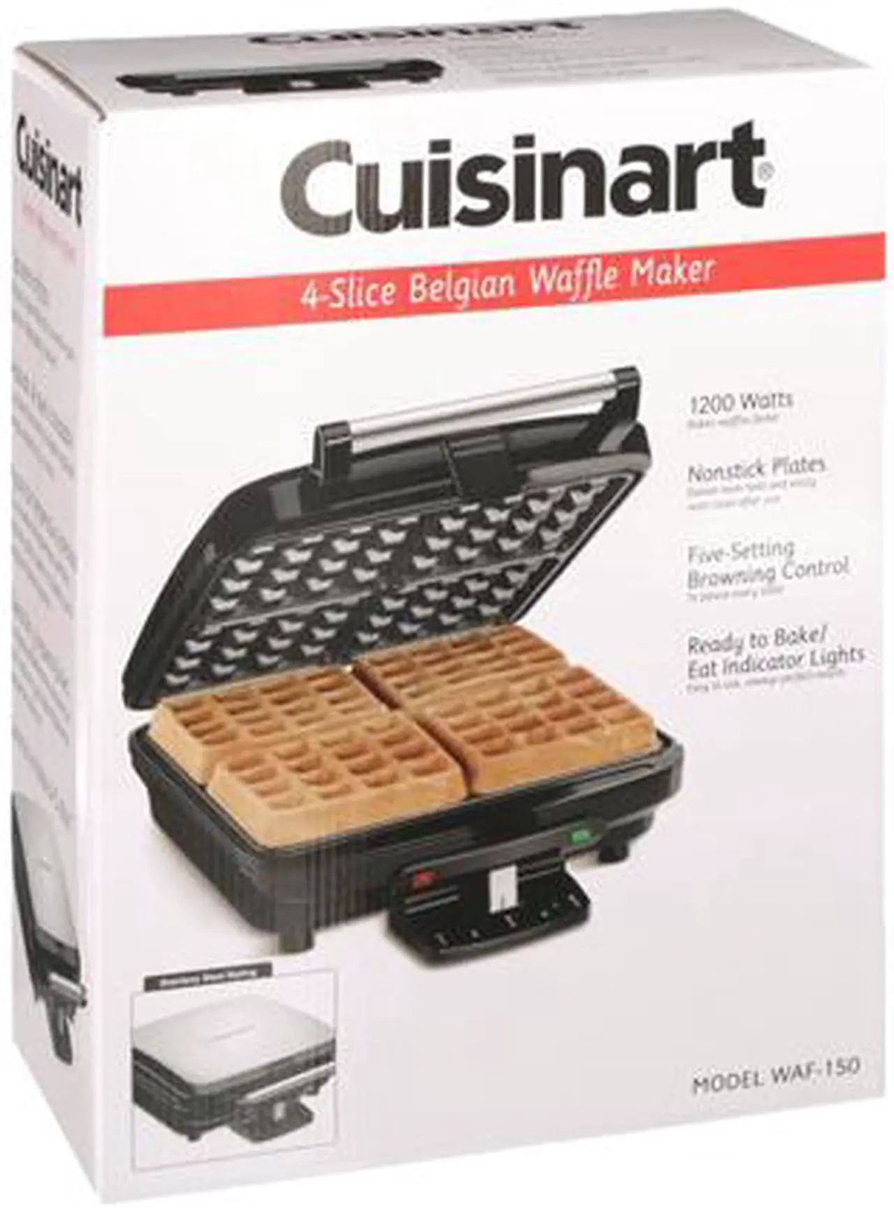 Alt view image 6 of 6 - Cuisinart WAF-150 4-Slice Belgian Waffle Maker