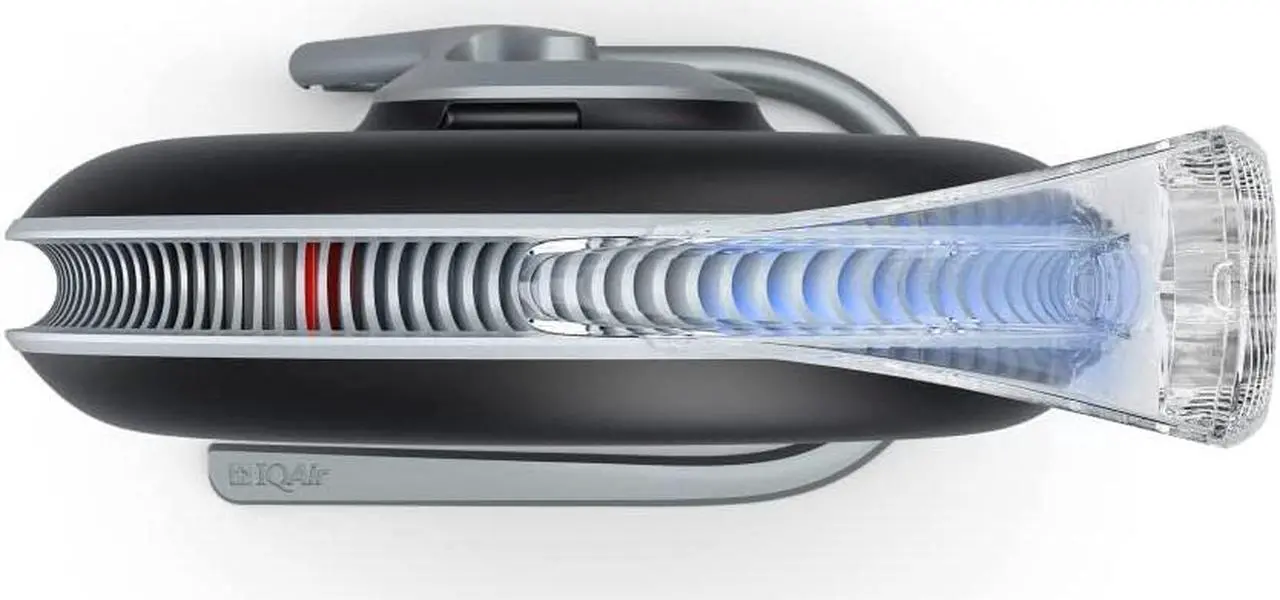 Alt view image 4 of 7 - IQAir Atem Desk Air Purifier for Home, Office, Desktop, Small Room up to 300 sq ft, HyperHEPA Technology for Bacteria, Viruses, Allergens, Pets, Asthma Triggers, Swiss Design, Made in Germany, Black