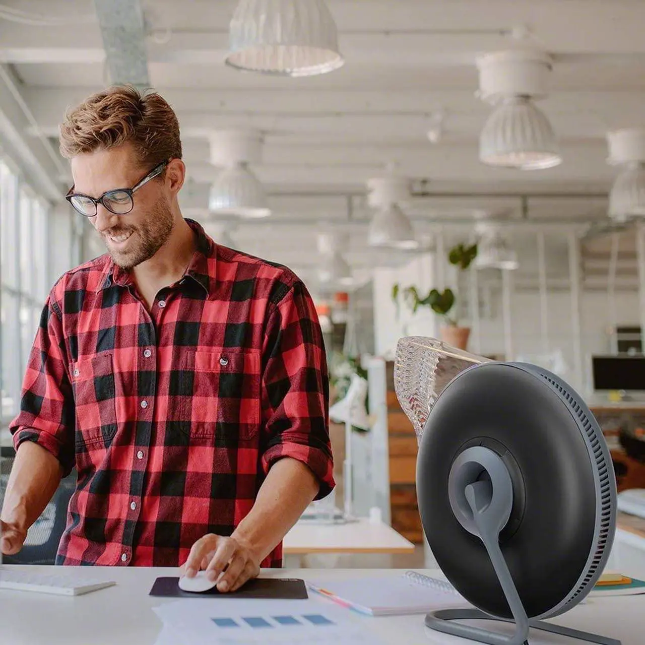 Alt view image 7 of 7 - IQAir Atem Desk Air Purifier for Home, Office, Desktop, Small Room up to 300 sq ft, HyperHEPA Technology for Bacteria, Viruses, Allergens, Pets, Asthma Triggers, Swiss Design, Made in Germany, Black