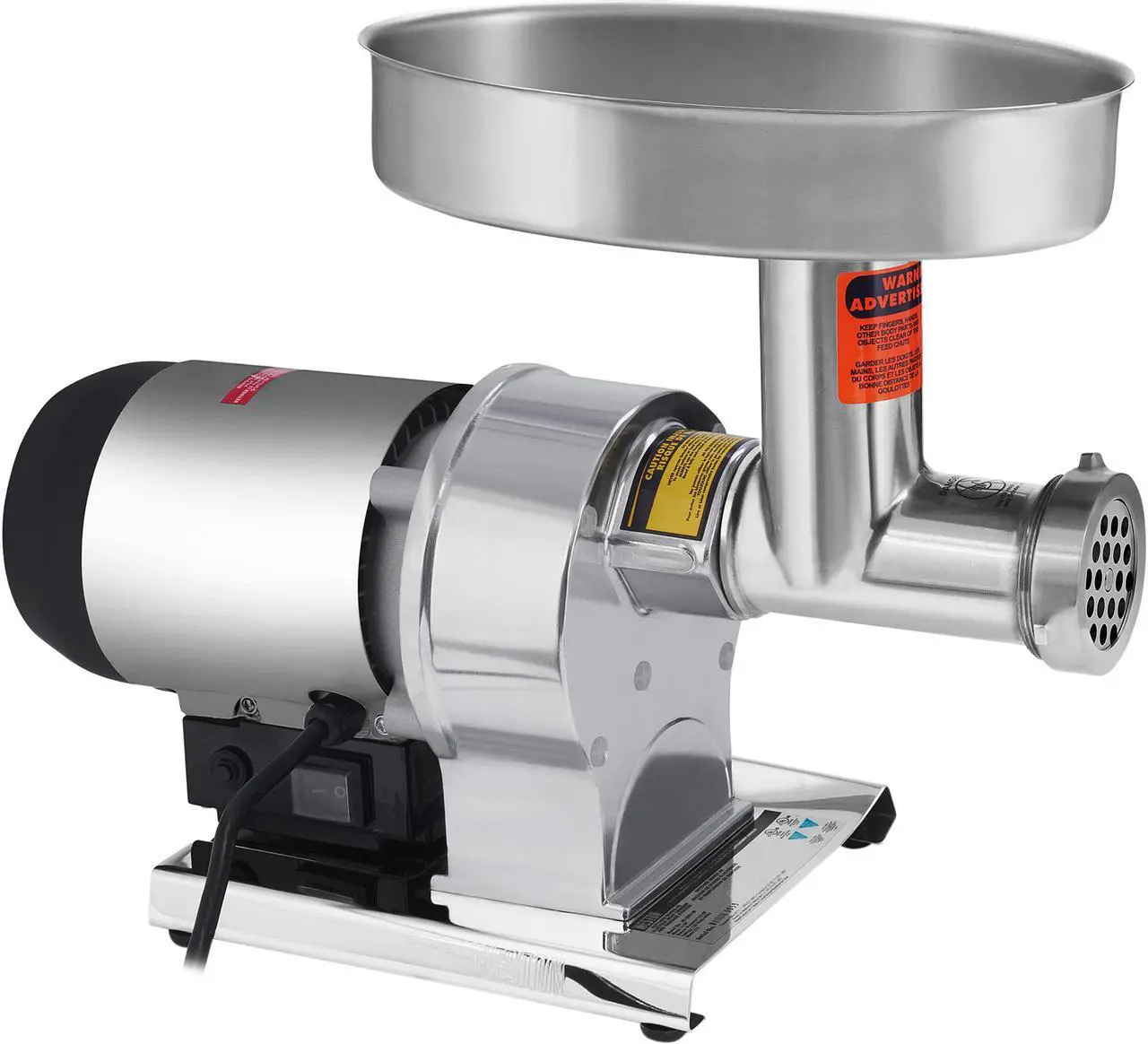 WestonSupply 09-1201-W Silver Butcher Series #12 Meat Grinder - .75 HP