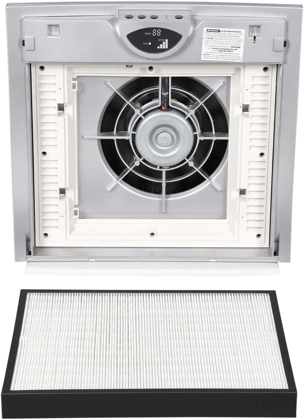 Alt view image 8 of 8 - Allergy Pro 350 True Hepa Filtration Air Purifier w/ Built-In Ionizer
