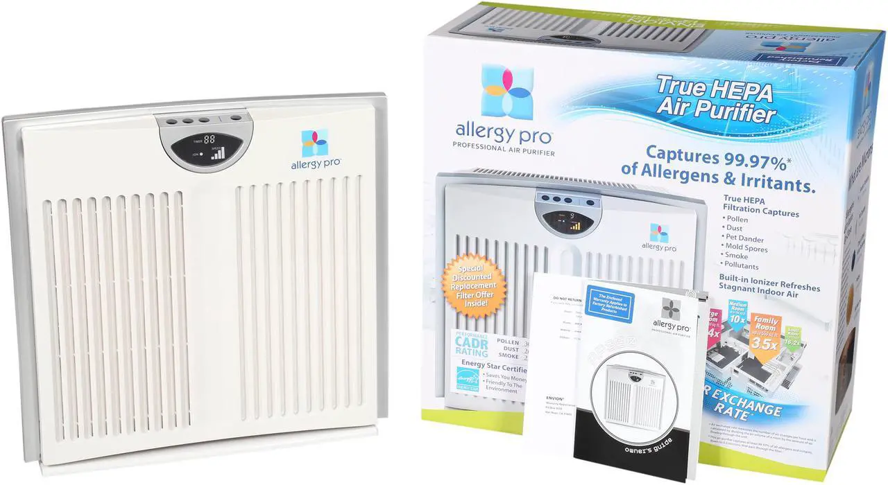 Alt view image 9 of 8 - Allergy Pro 350 True Hepa Filtration Air Purifier w/ Built-In Ionizer