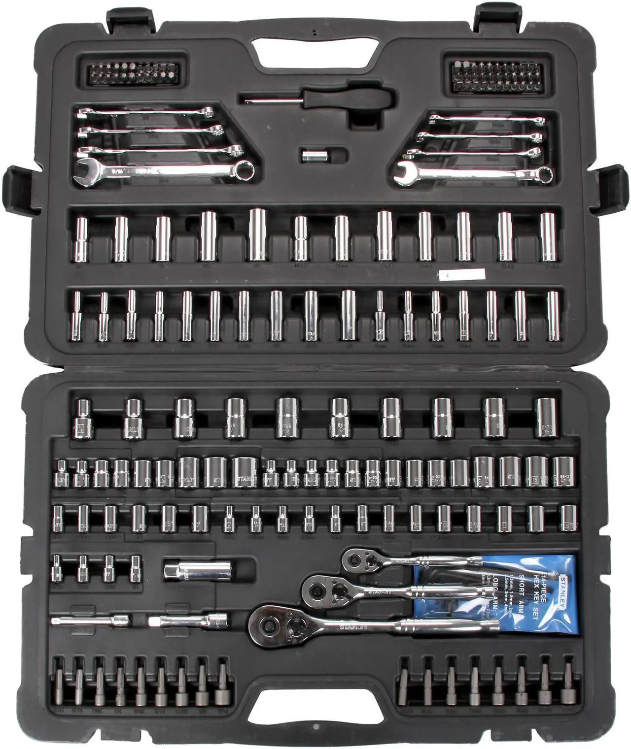 Alt view image 2 of 3 - Stanley STMT71654 201-Piece Mechanics Tool Set / wrenches / Regular Sockets / Deep sockets / Round Head Ratchets