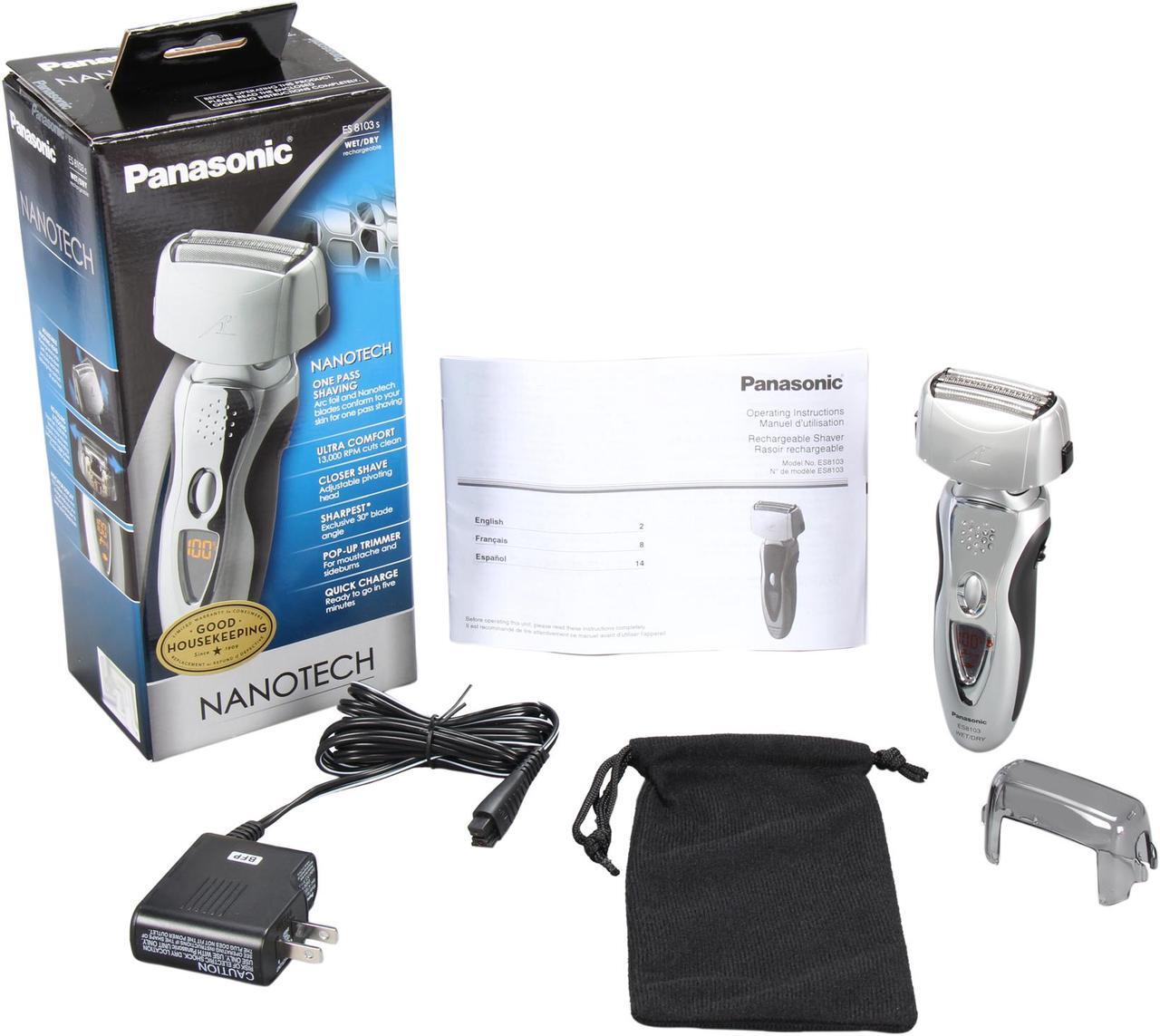 Alt view image 9 of 8 - Panasonic ES8103S 3-Blade Wet/Dry Electric Shaver With Nanotech Blades