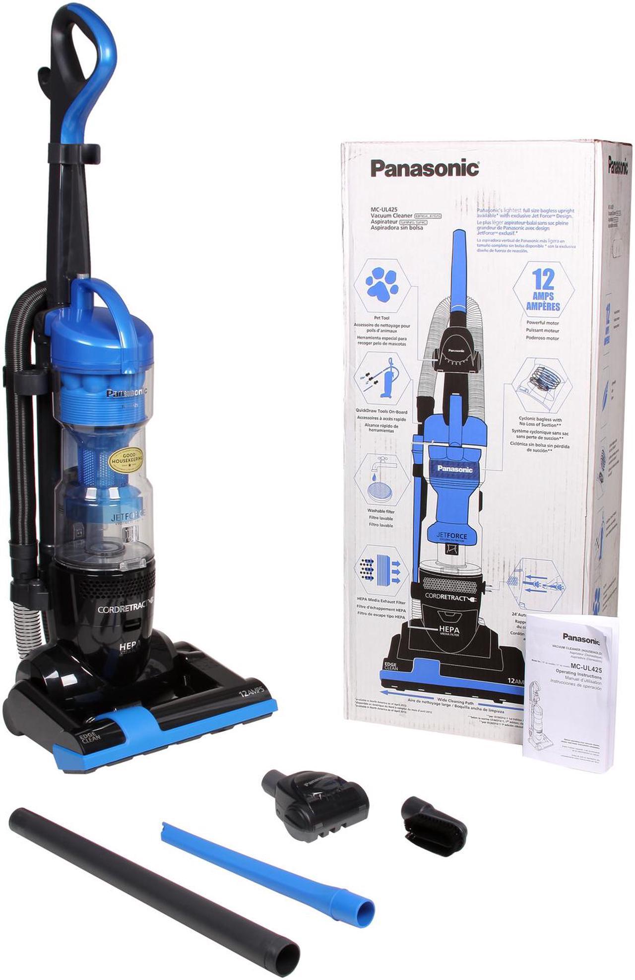 Alt view image 8 of 8 - Panasonic MC-UL425 Bagless Jet Force Upright Vacuum Blue/Black