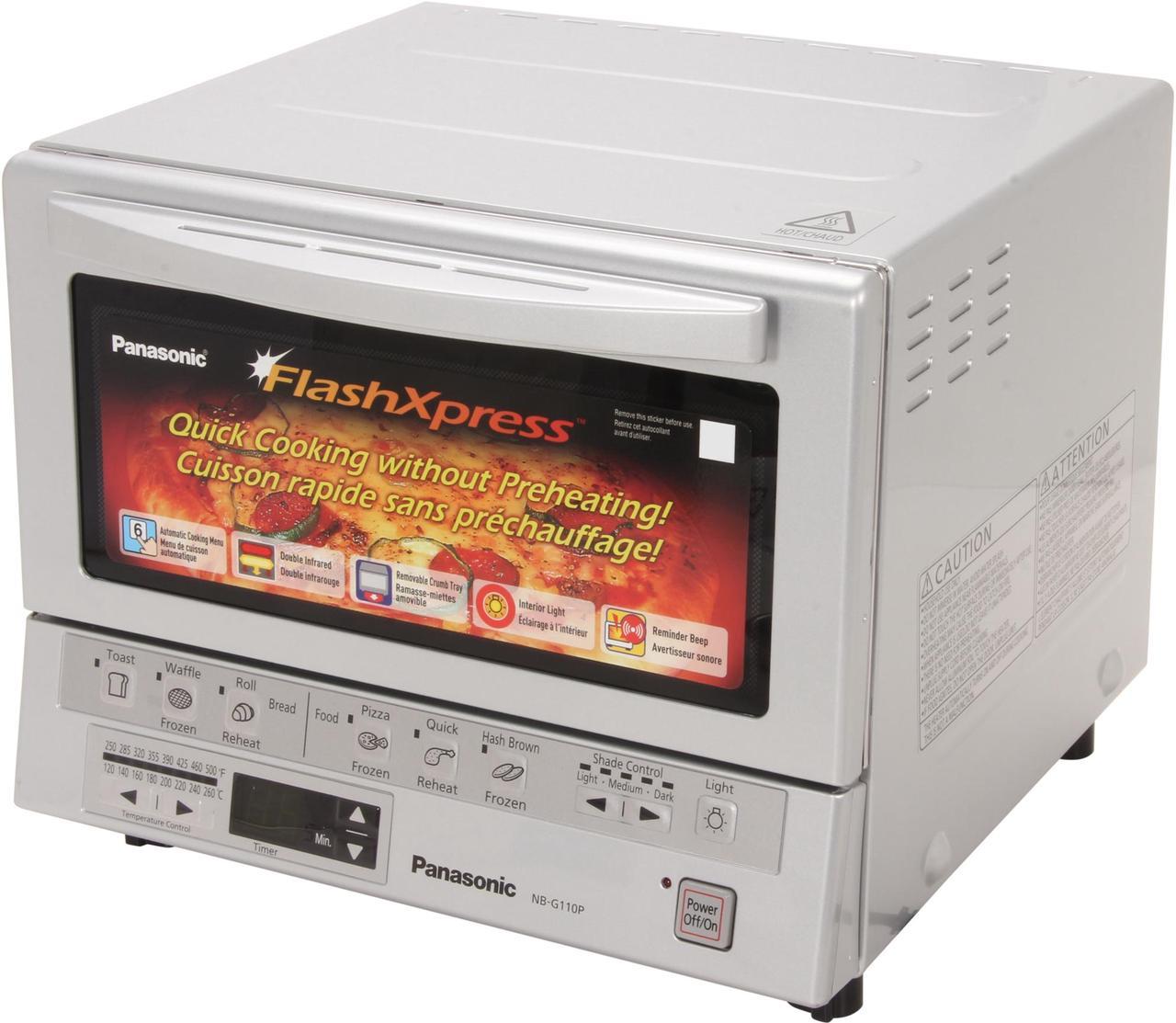 Panasonic NB-G110P FlashXpress Toaster Oven with Double Infrared Heating, Silver