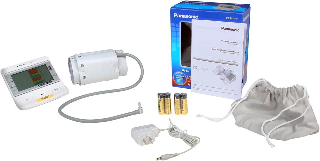 Alt view image 7 of 7 - Panasonic EW-BU35W Portable Upper Arm Blood Pressure Monitor