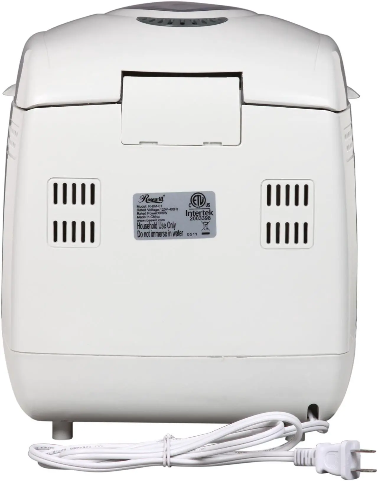 Alt view image 4 of 7 - Rosewill R-BM-01 2-Pound Programmable Bread Maker, White