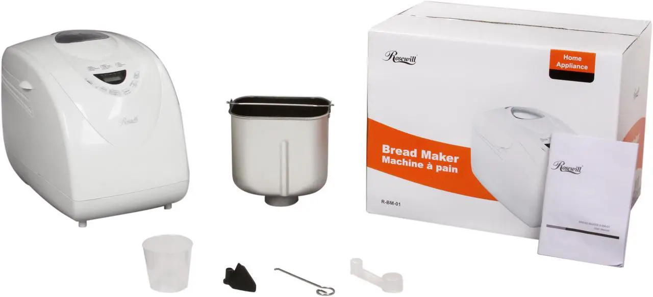 Alt view image 7 of 7 - Rosewill R-BM-01 2-Pound Programmable Bread Maker, White