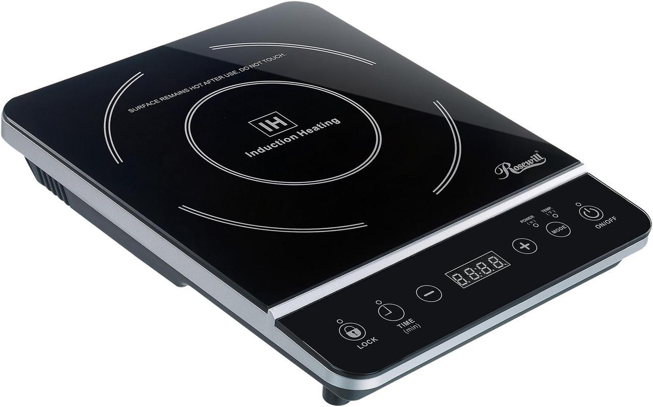 Alt view image 3 of 10 - Rosewill Portable Induction Cooktop Burner, 1800W, 8 Power/Temp Levels, Touch Panel, LED Display, Timer, Auto Shut-Off, Child Safety Lock, Includes Stainless Steel Pot - (RHAI-13001)