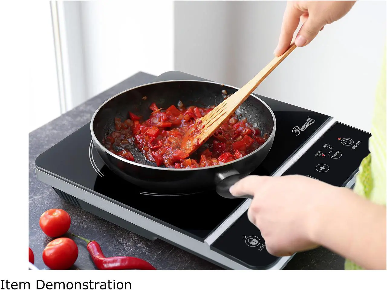 Alt view image 8 of 10 - Rosewill Portable Induction Cooktop Burner, 1800W, 8 Power/Temp Levels, Touch Panel, LED Display, Timer, Auto Shut-Off, Child Safety Lock, Includes Stainless Steel Pot - (RHAI-13001)