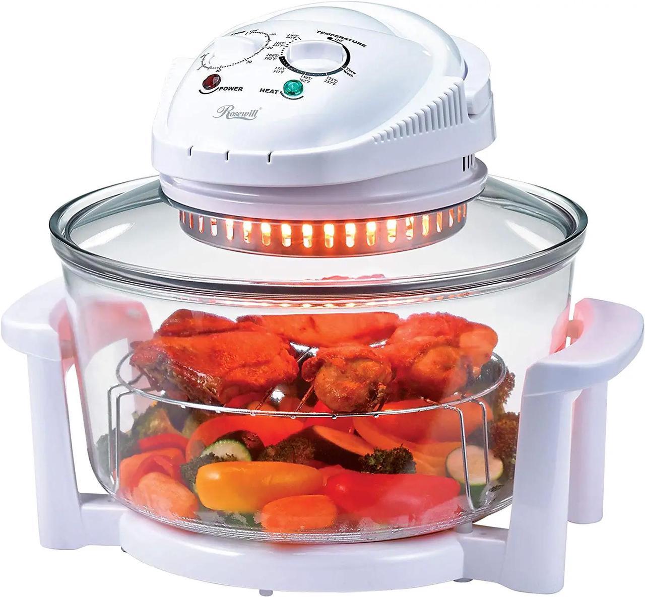 Rosewill Infrared Halogen Convection Oven, 18-Qt, Bake, Broil, Steam, Roast and Grill, 257 to 482 Fahrenheit Temperature Range, 60-Minute Timer, Extender Ring - (R-HCO-15001)