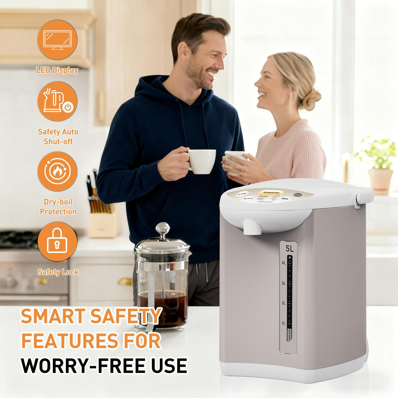 Open Box: Rosewill Electric Hot Water Boiler and Warmer, Hot Water Dispenser with Night light, Dual Dispense Speed, Stainless Steel, 4.0-Liter (1 Gallon),RHAP-16001 - Newegg.com - Open Box condition - Image 11