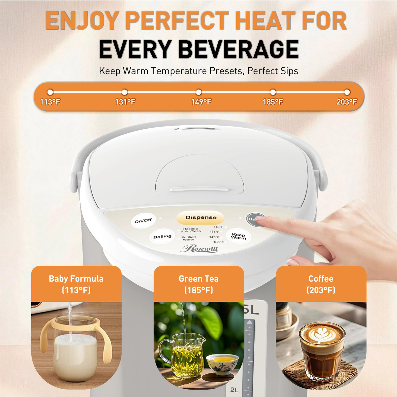 Open Box: Rosewill Electric Hot Water Boiler and Warmer, Hot Water Dispenser with Night light, Dual Dispense Speed, Stainless Steel, 4.0-Liter (1 Gallon),RHAP-16001 - Newegg.com - Open Box condition - Image 12