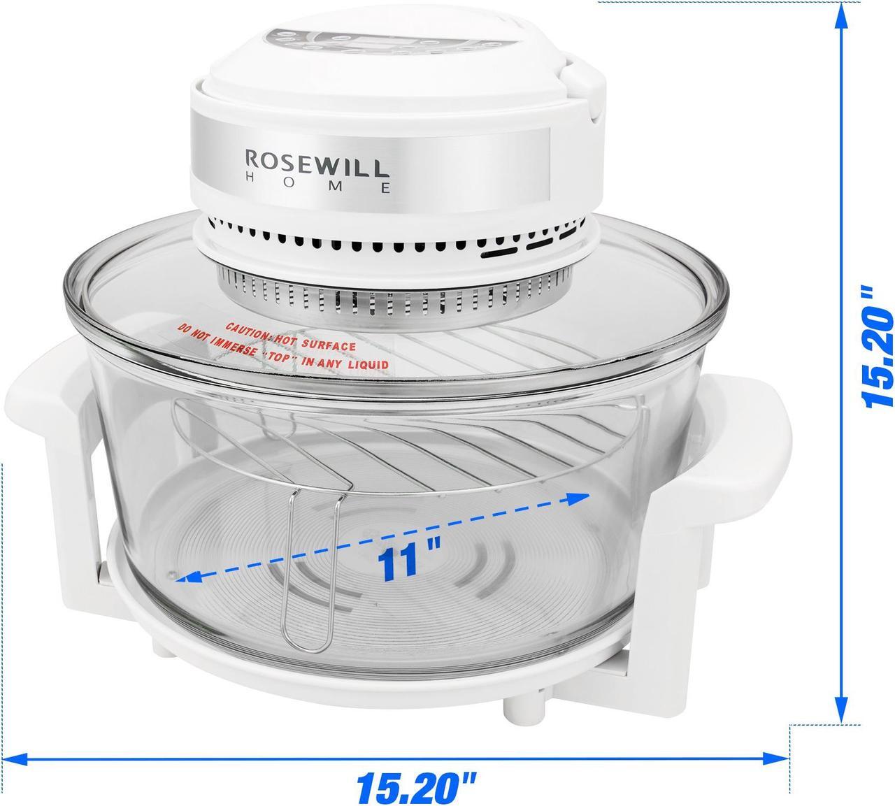 Alt view image 2 of 7 - Rosewill RHCO-16001 18Qt Infrared Halogen Stainless Steel Convection Oven | Extender Ring and Accessories Included | Built-in Timer | White
