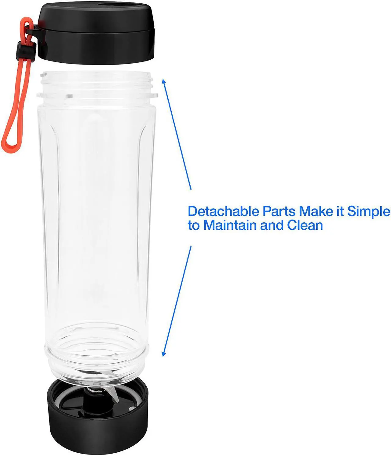 Alt view image 5 of 16 - Rosewill Single Server Blender with Vacuum Bottle, Portable Personal Size Juicer Smoothie Blender | 300 Watt Motor | 20 oz BPA-Free Dishwasher Safe Tritan Stainless Steel Blades - RHBL-18001