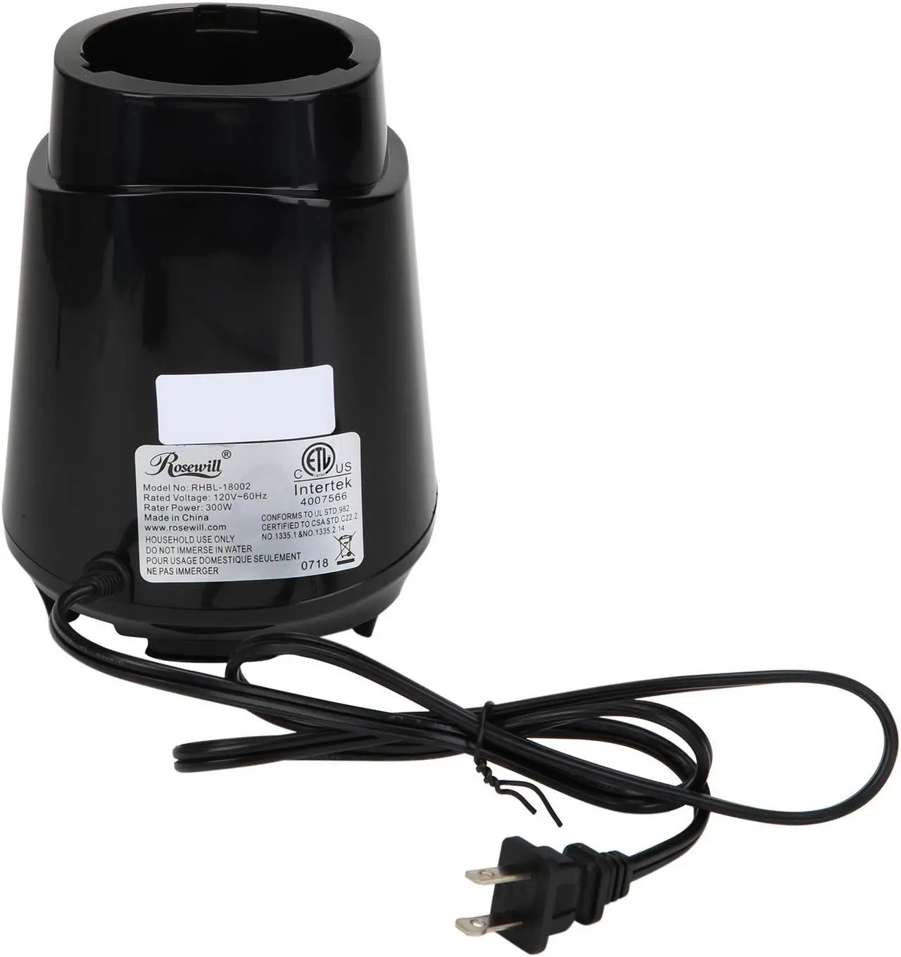 Alt view image 12 of 16 - Rosewill Single Server Blender with Vacuum Bottle, Portable Personal Size Juicer Smoothie Blender | 300 Watt Motor | 20 oz BPA-Free Dishwasher Safe Tritan Stainless Steel Blades - RHBL-18001