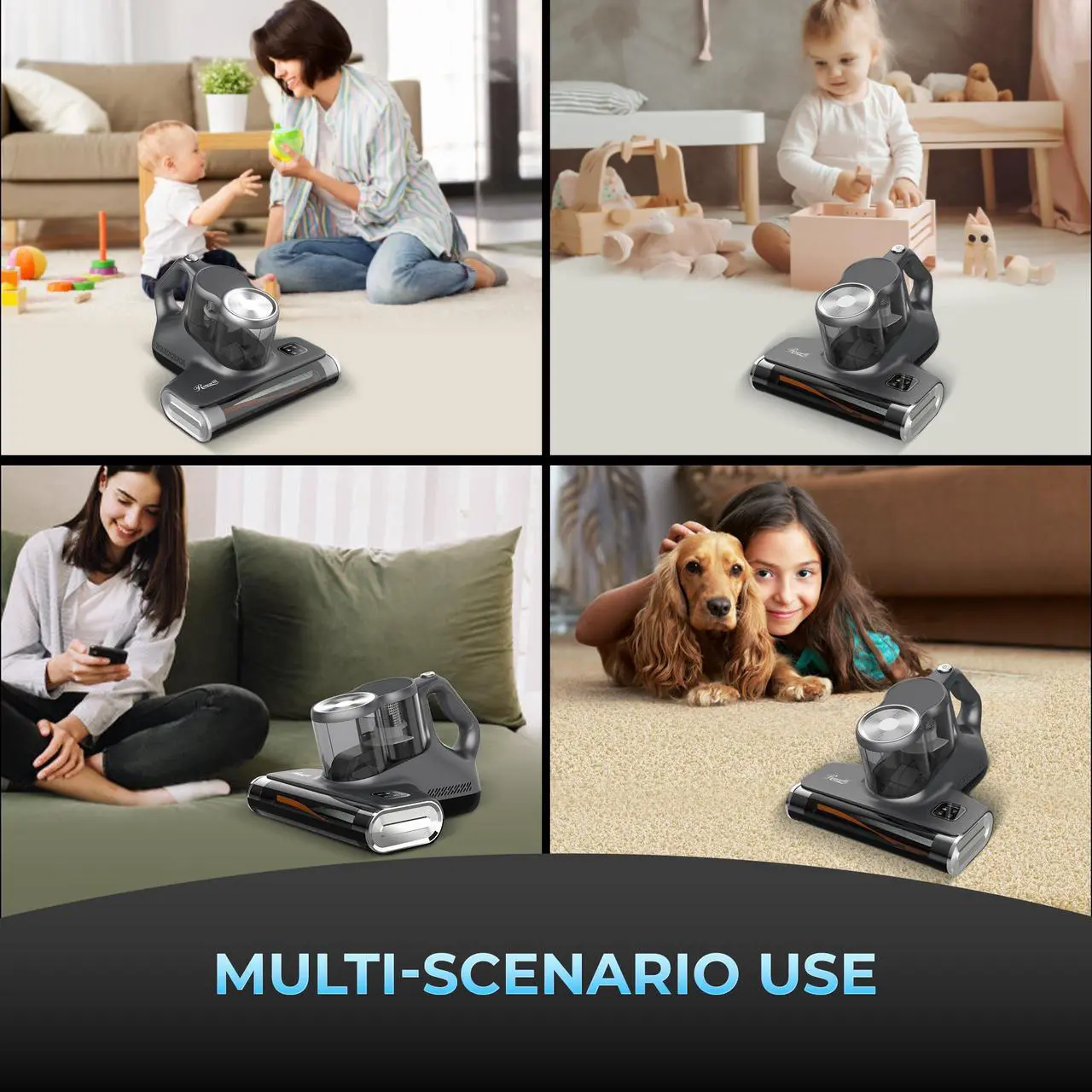 Alt view image 9 of 8 - Rosewill Mattress Vacuum Cleaner: Anti-allergen Bed Vacuum Cleaner with UV-C Light & High Heating Tech, 450W 16Kpa Strong Suction, Deep Cleaning Handheld Vacuums for Sofa/Bed/Pet Hair - Corded - Grey
