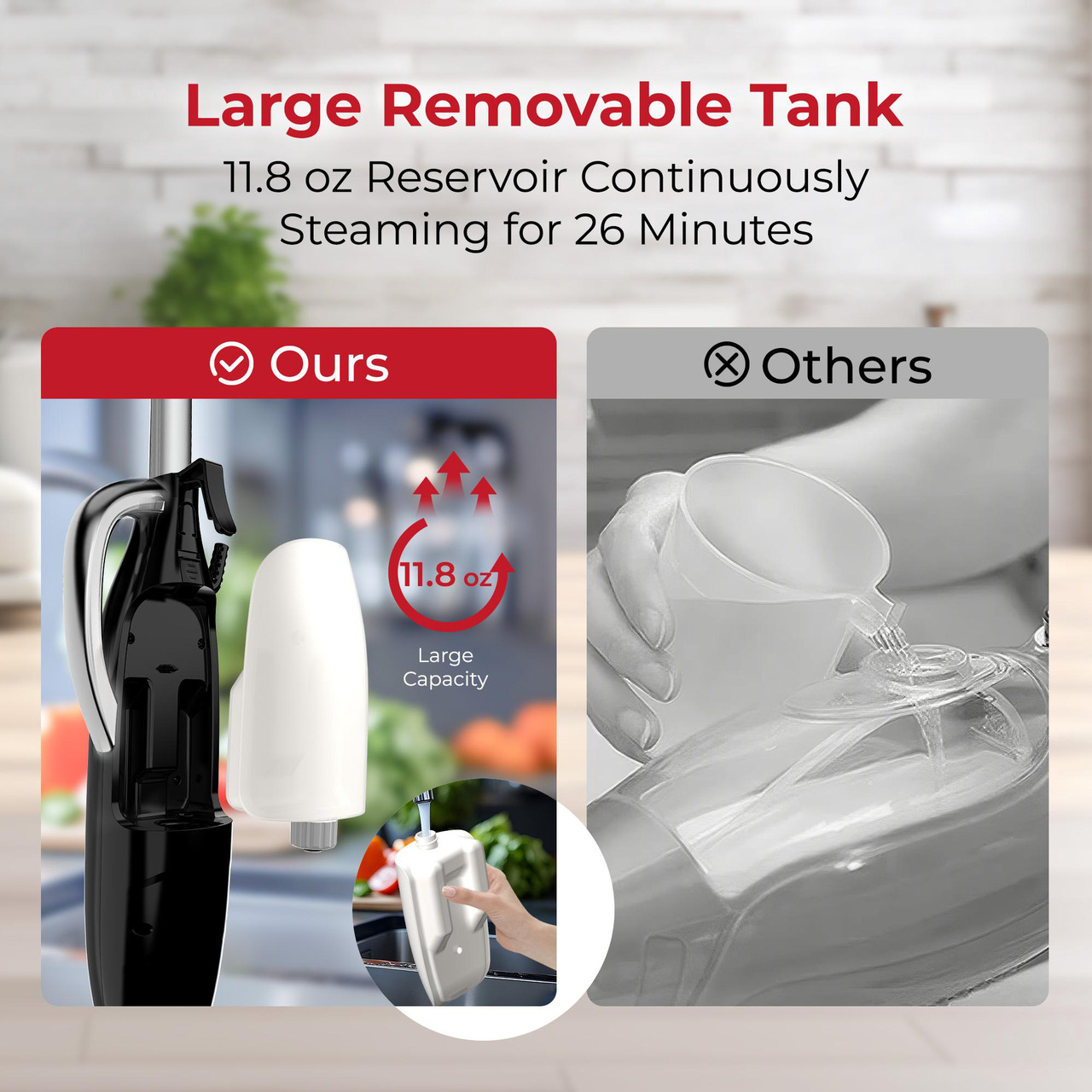 Open Box: Rosewill 11-in-1 Steam Mop, 260 degreesF Handheld Steam Cleaner, 1200W Detachable Steam Mops for Floor Cleaning, Removable Tank, Multi-Purpose Steamer for Hardwood, Tile, Grout, Furniture - Black - Newegg.com - Open Box condition - Image 16