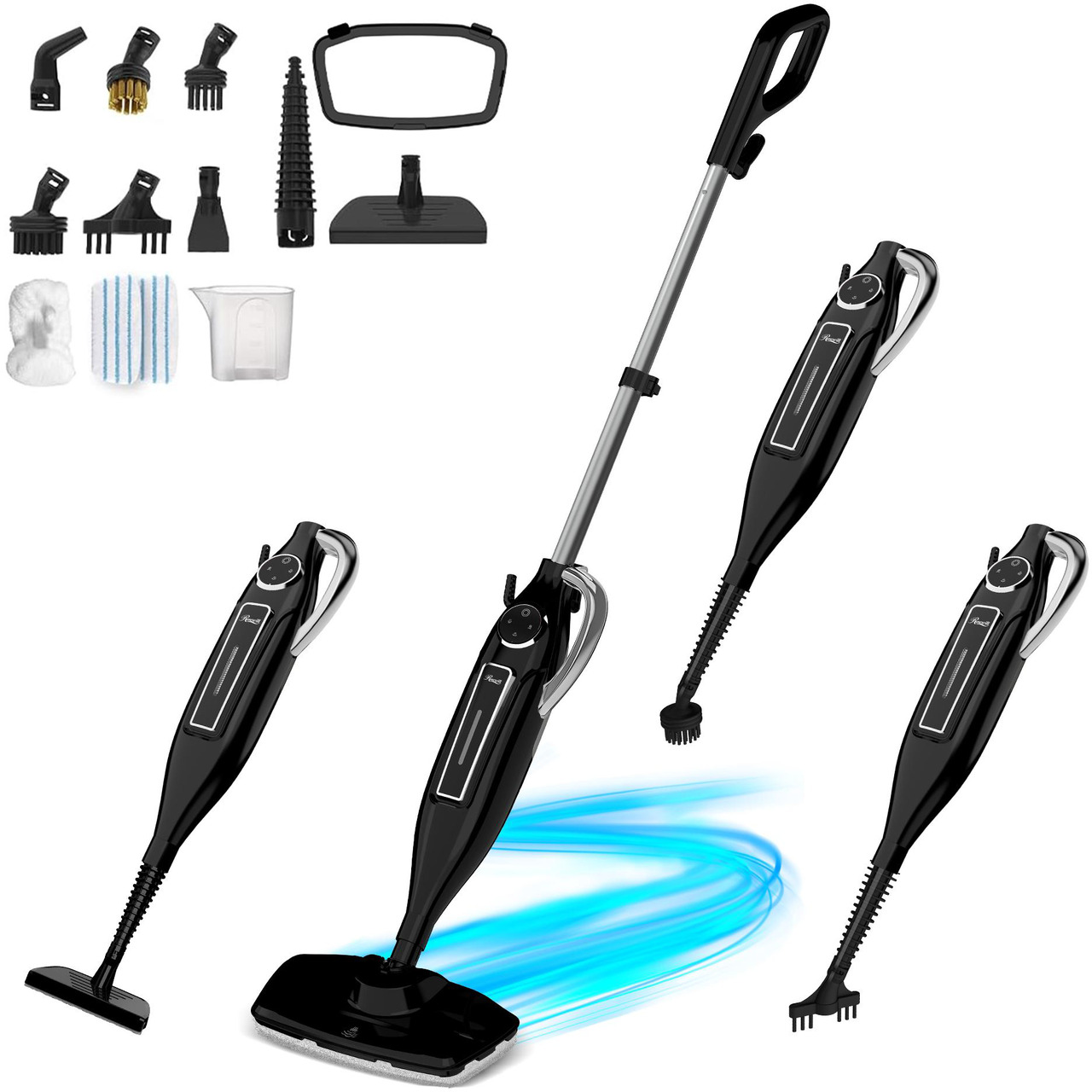 Open Box: Rosewill 11-in-1 Steam Mop, 260 degreesF Handheld Steam Cleaner, 1200W Detachable Steam Mops for Floor Cleaning, Removable Tank, Multi-Purpose Steamer for Hardwood, Tile, Grout, Furniture - Black - Newegg.com - Open Box condition - Image 9