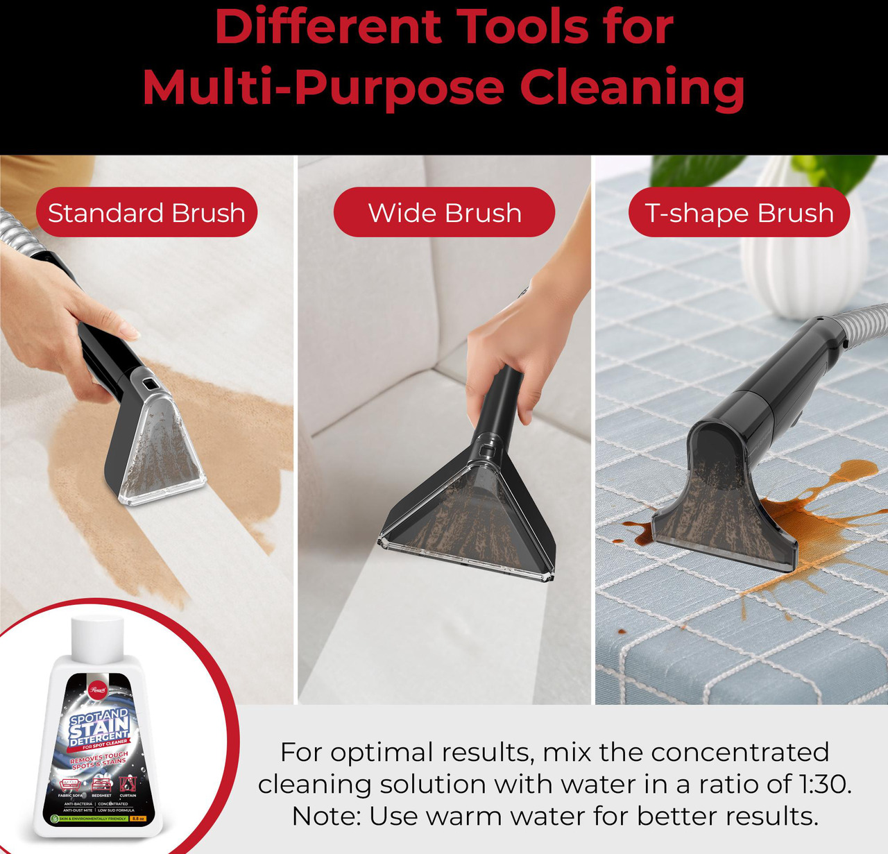 Open Box: Rosewill Multi-Purpose Portable Carpet and Upholstery Cleaner with 74.4 oz Large Water Tank, Self Cleaning, Powerful Suction 17 KPa Spot Cleaner, 600W Motor, 4 Tools for Pets, Car, Couch and Stairs - Newegg.com - Image 13