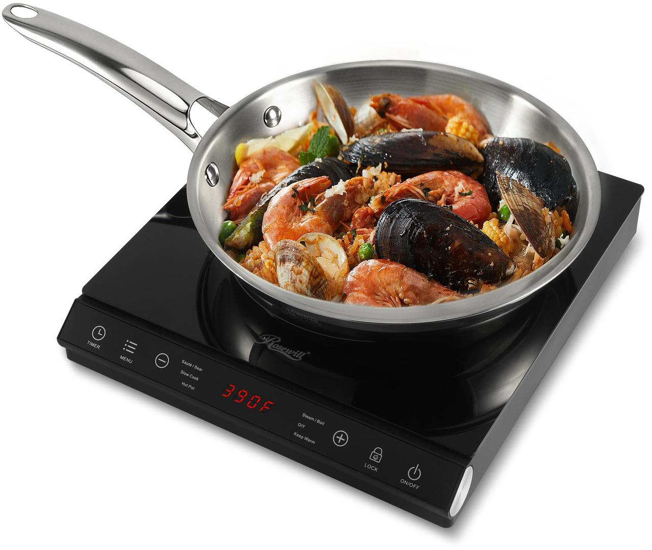 Open Box: Rosewill Portable Induction Cooktop Burner, Induction Hot Plate with 6 Cooking Modes & 12-Hour Timer, Child Safety Lock & Auto Shutoff, Electric Stove for Home, Dorms, RVs - Newegg.com - Open Box condition - Image 12